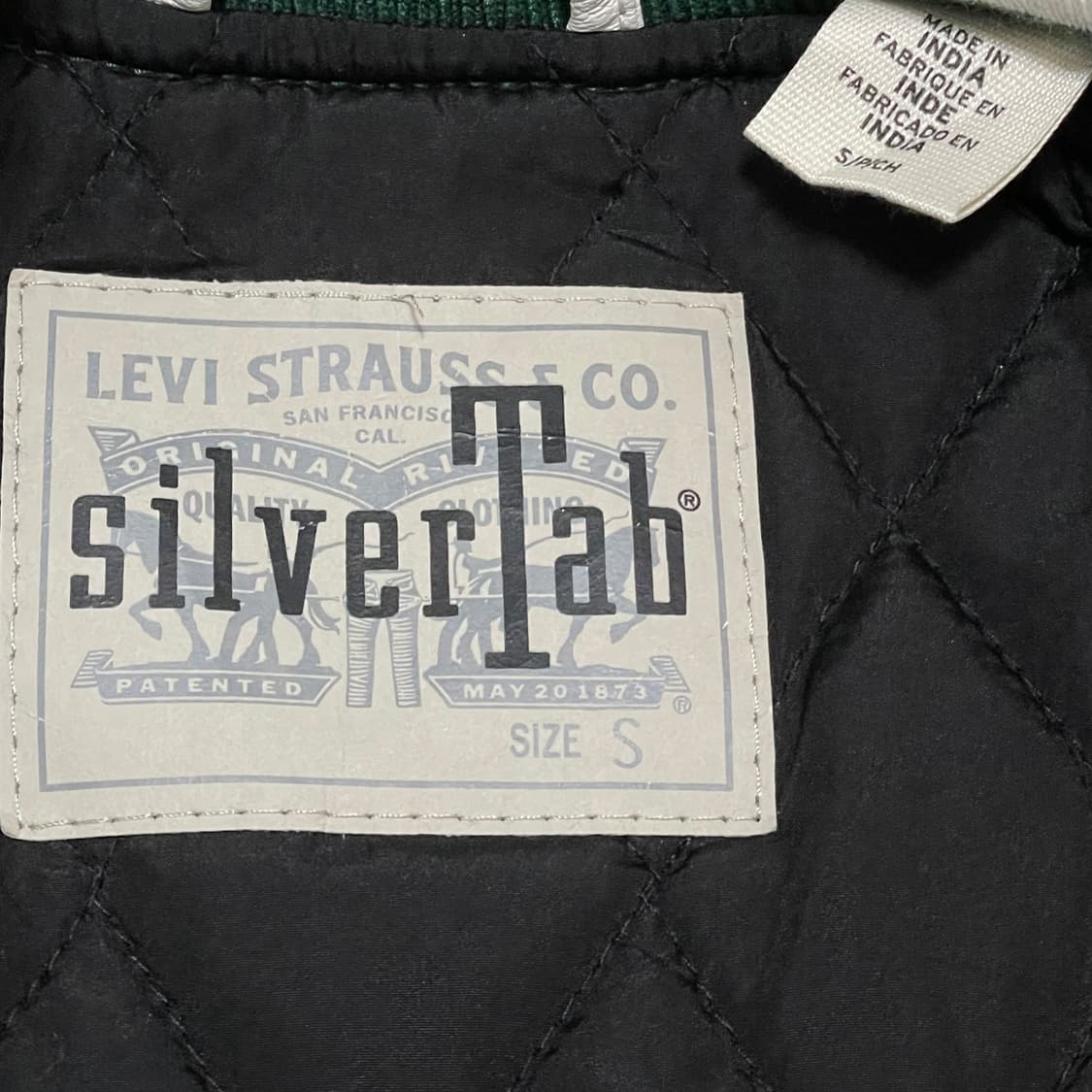 [S] 리바이스 실버탭 바시티 자켓 그린 화이트 상품이미지2