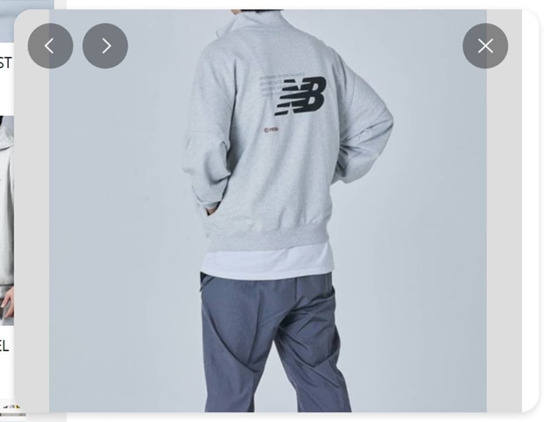 뉴발란스 하프 집업 맨투맨 남성M 95-100 상품이미지2