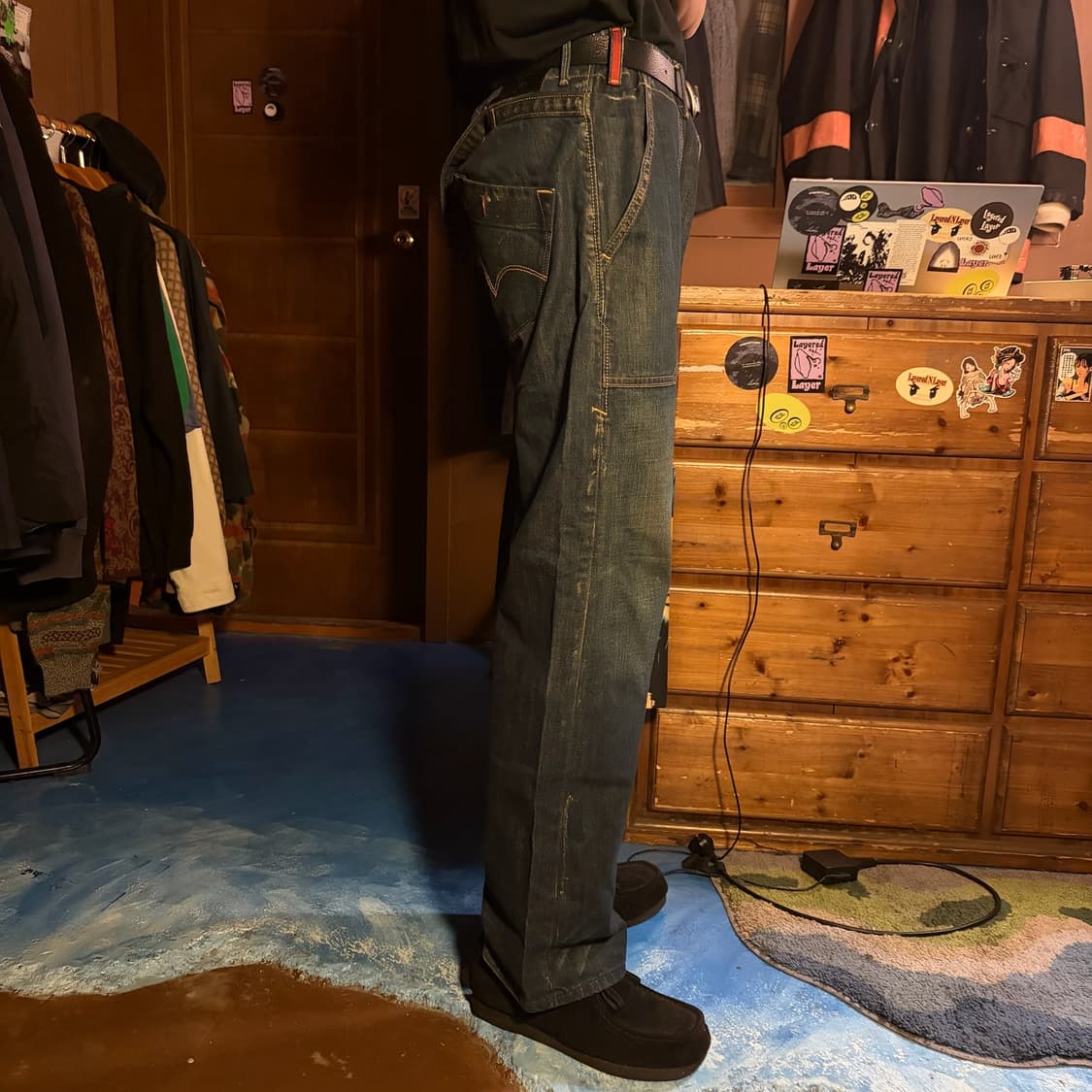 00S LEVI'S CINCH BACK WIDE DENIM PANTS 상품이미지6