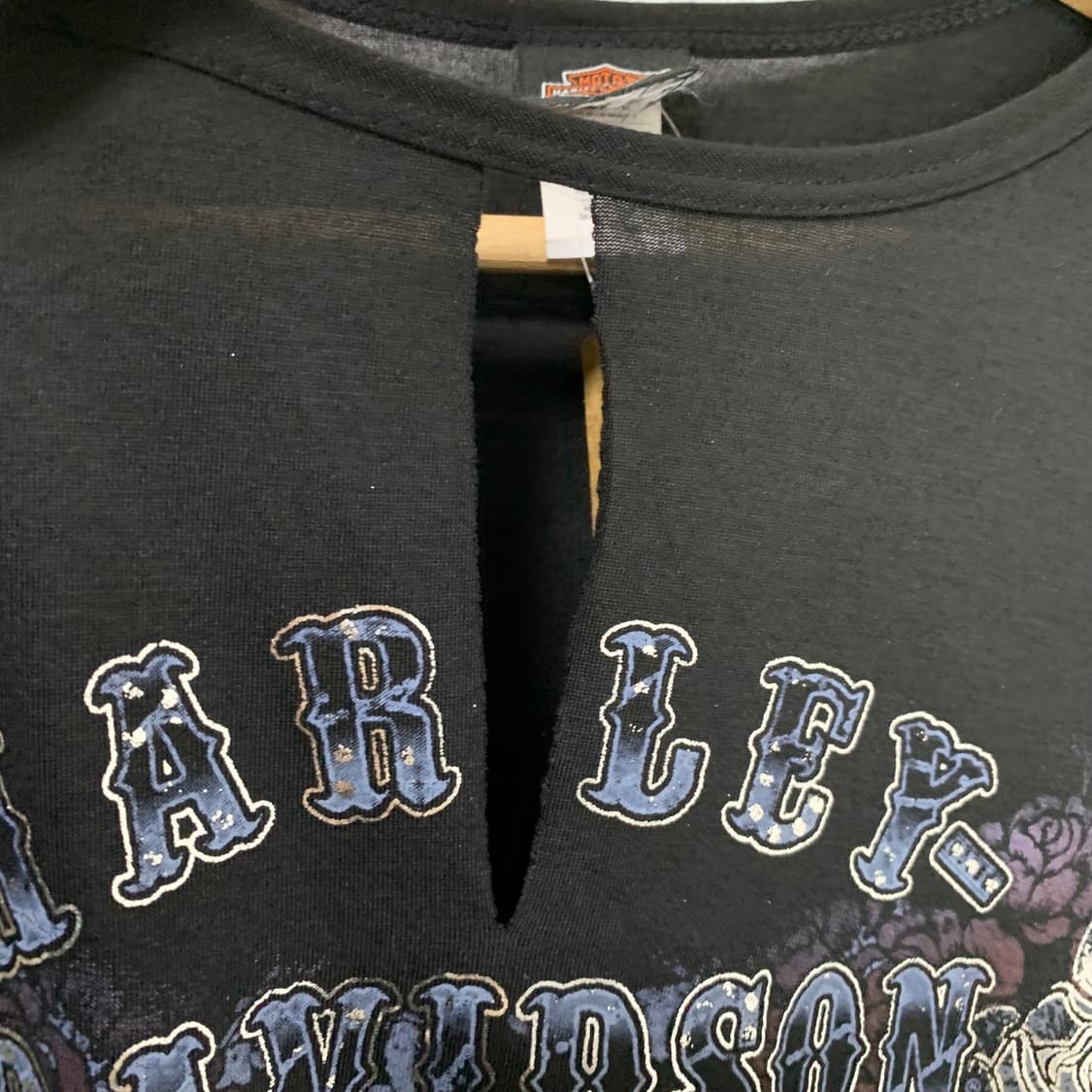 할리데이비슨 빈티지 글리터 프린팅 컷팅 반팔 티셔츠 XL 상품이미지6