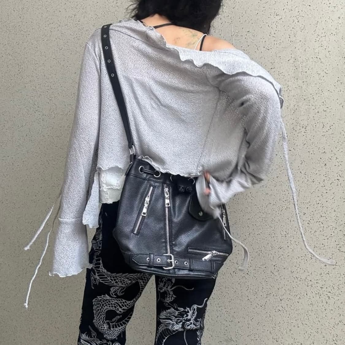 빈티지 러플 언발 스트랩 가디건 미라이클립 그런지 페어리 상품이미지2