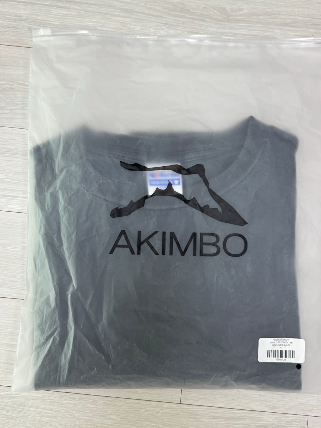 (M)akimbo club 체인피커 싱글스티치 티셔츠 선페이드 블랙 상품이미지2