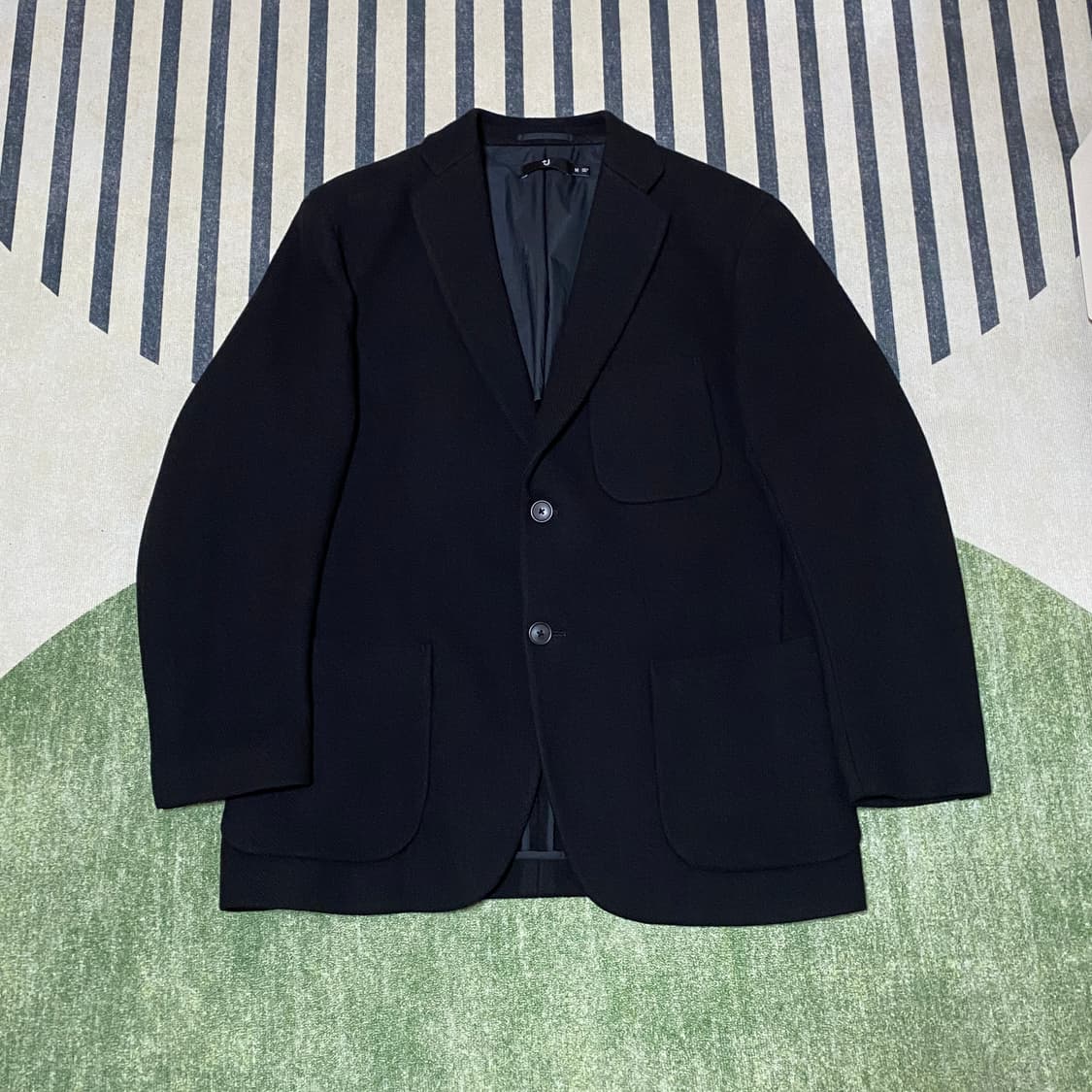 유니클로 질샌더 오버사이즈 울 블렌드 자켓 블랙 상품이미지1