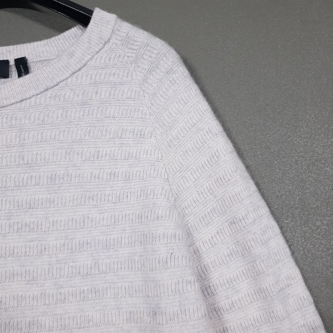 M) 띠어리 울 캐시미어 블렌드 텍스처 라운드 니트 스웨터 아이보리 상품이미지2