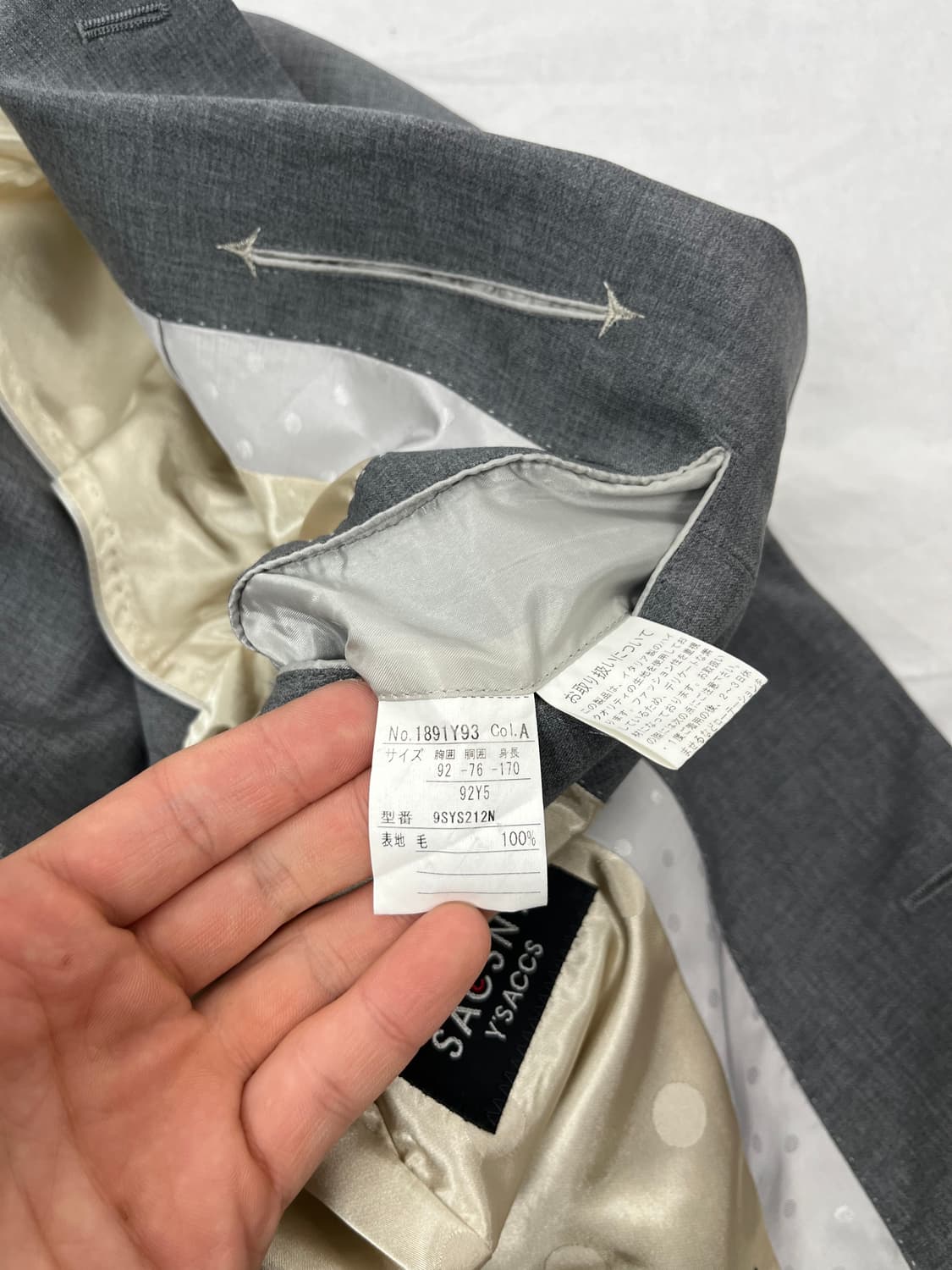 Y'saccs by Yohji Yamamoto 그레이 블레이저 상품이미지7