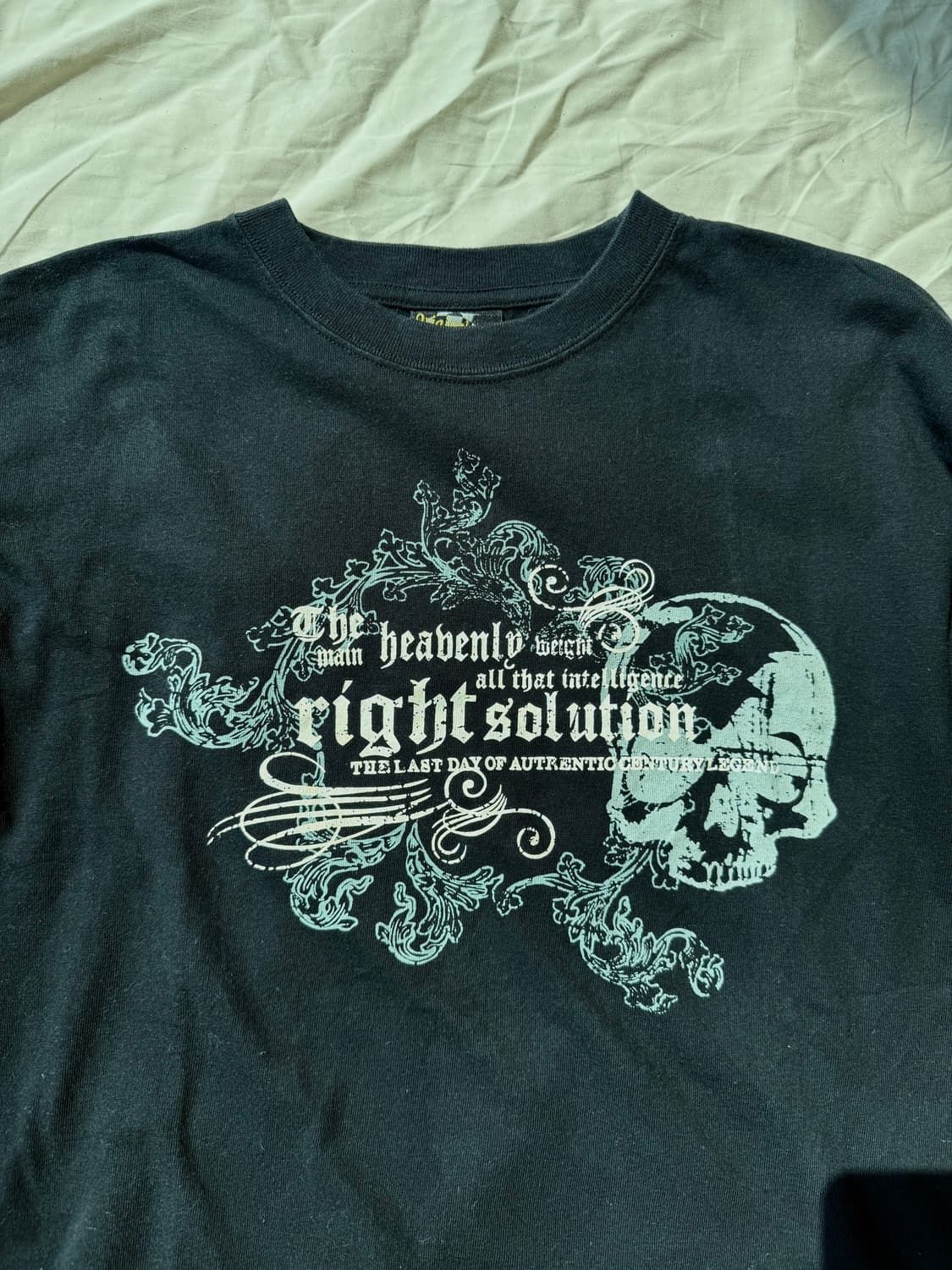 빈티지 스컬 그래픽 티셔츠 블랙 스트릿 y2k 상품이미지2