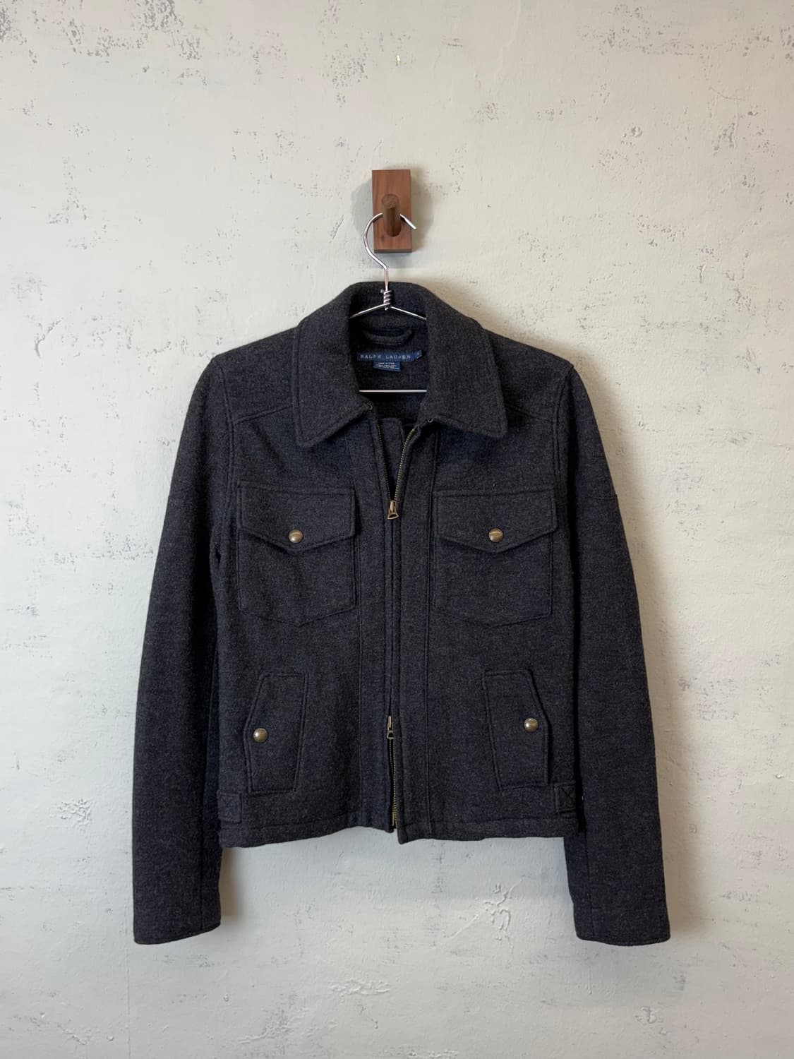 폴로랄프로렌 그레이 크롭 울 라이더 자켓 상품이미지1