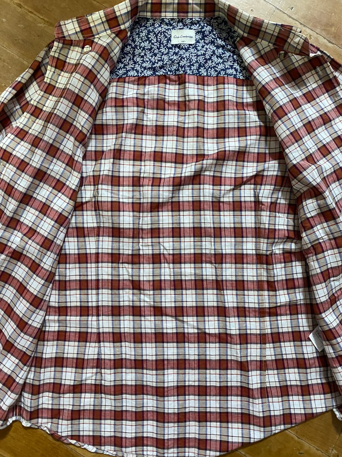 (미착용) 코오롱 클럽 캠브리지 긴팔 여름 체크 남방 105 상품이미지3