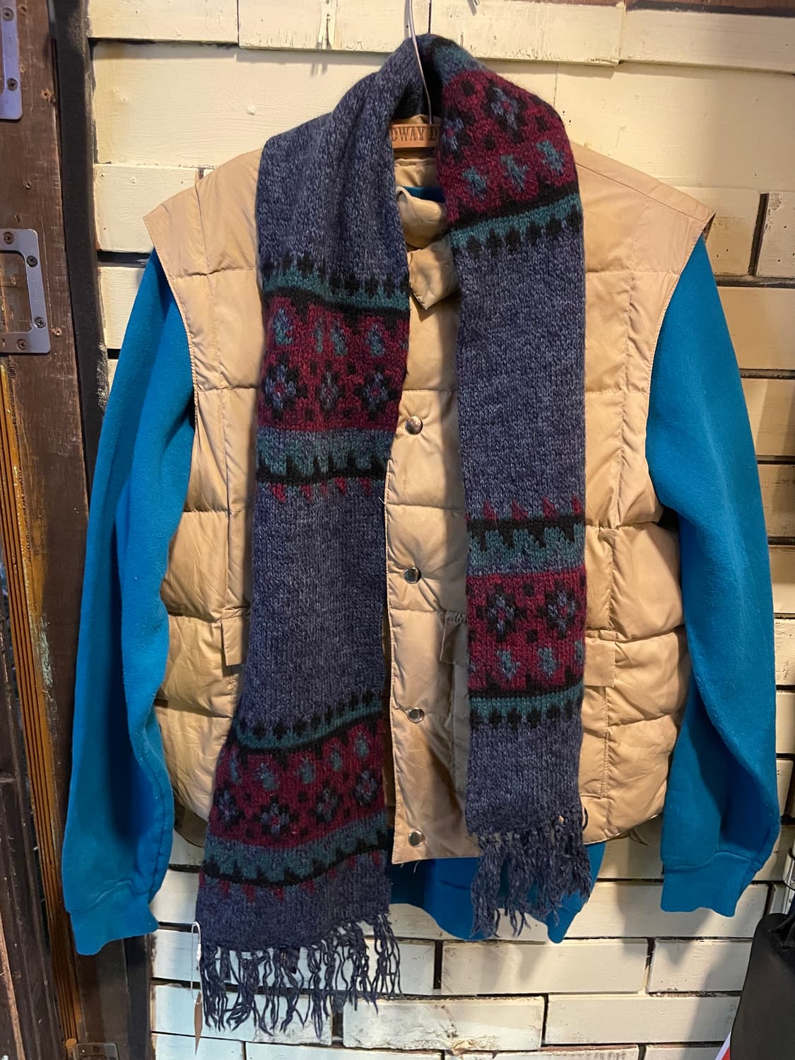 80–90’s Vintage Fair Isle Knit Scarf 상품이미지2