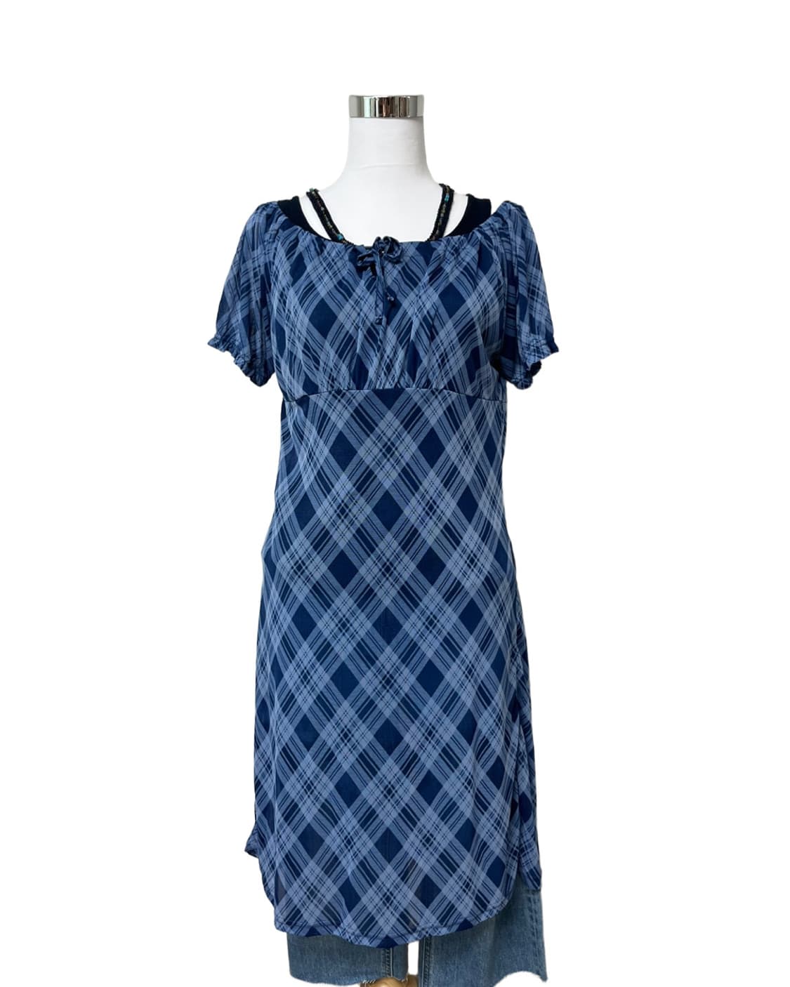 Blue check onepiece 상품이미지6
