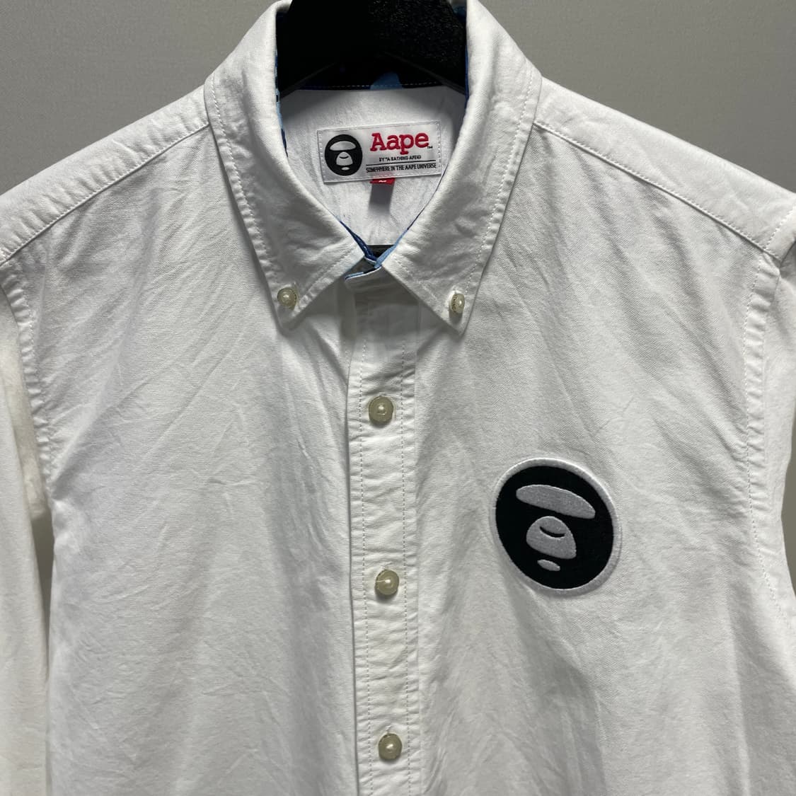 Aape Bape 에이프 베이프 사루 로고 흰색 셔츠 상품이미지4