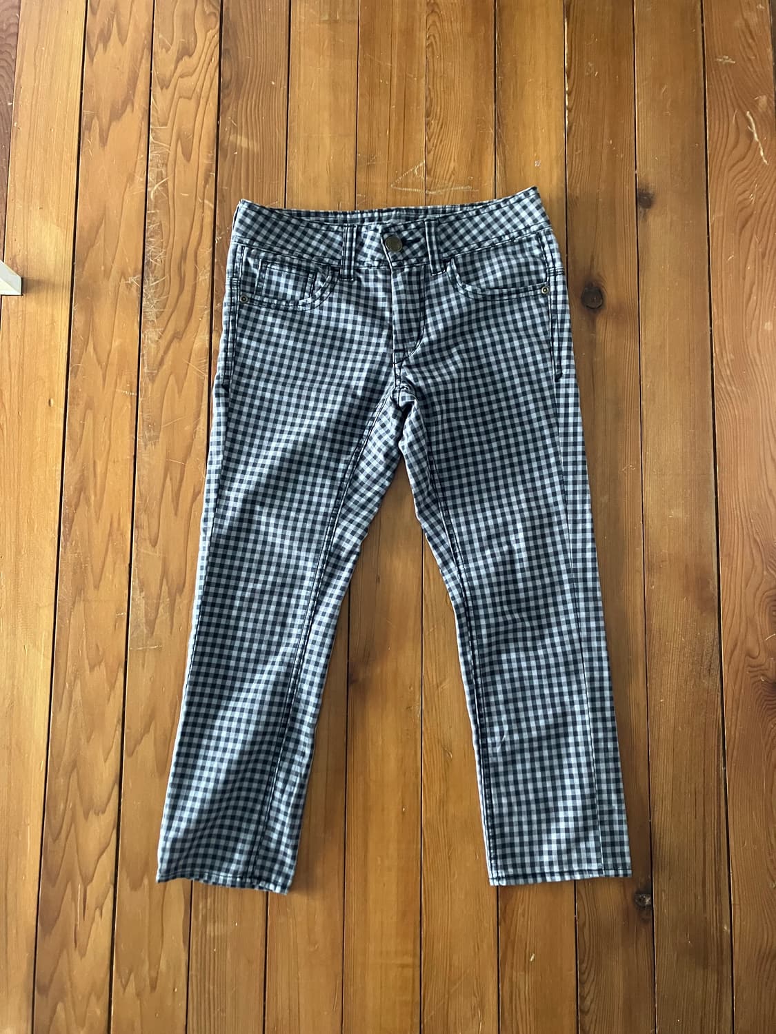 체크 카프리 팬츠 상품이미지1