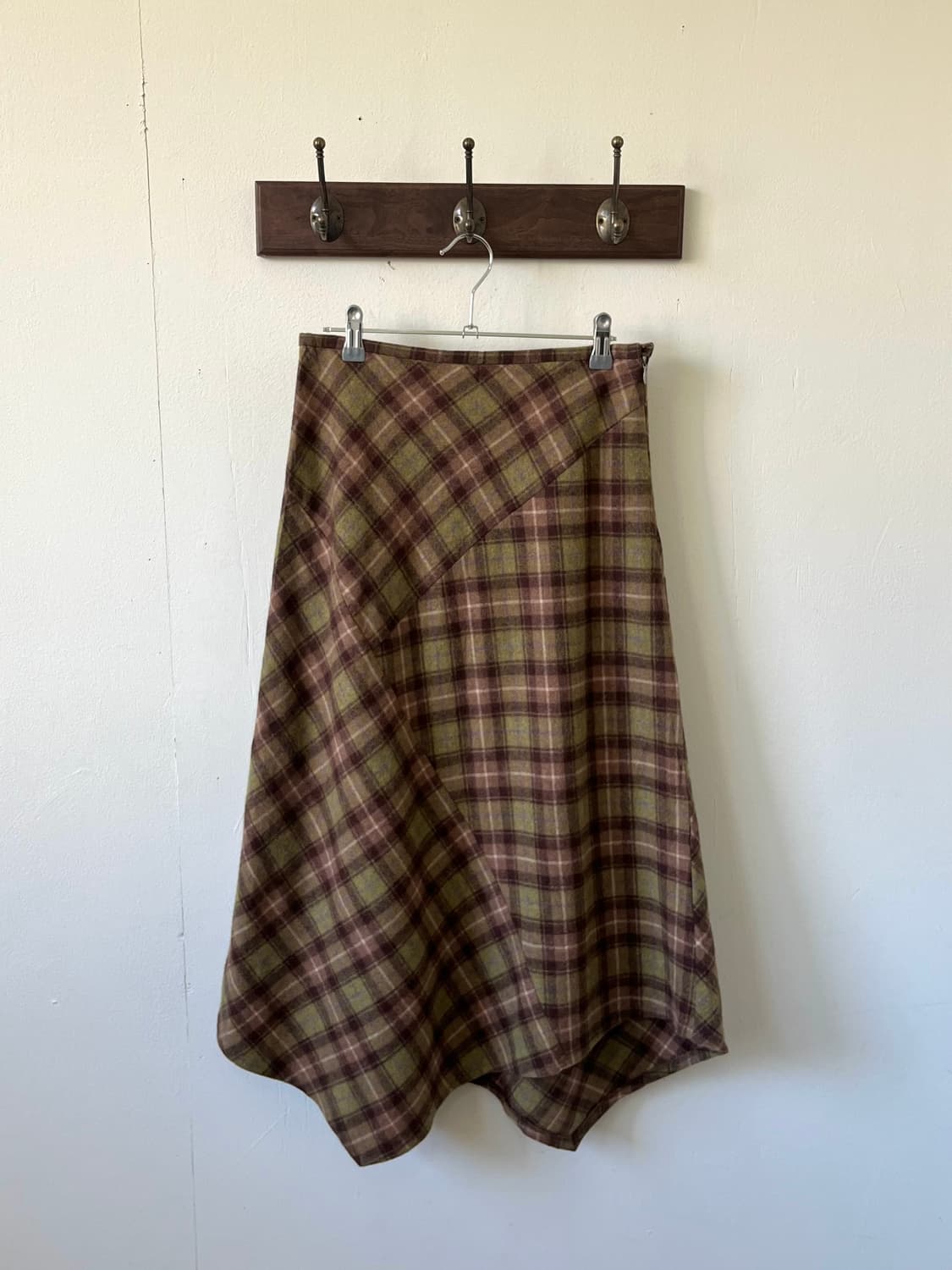 Japan vtg 크로스 체크 울 스커트 상품이미지1