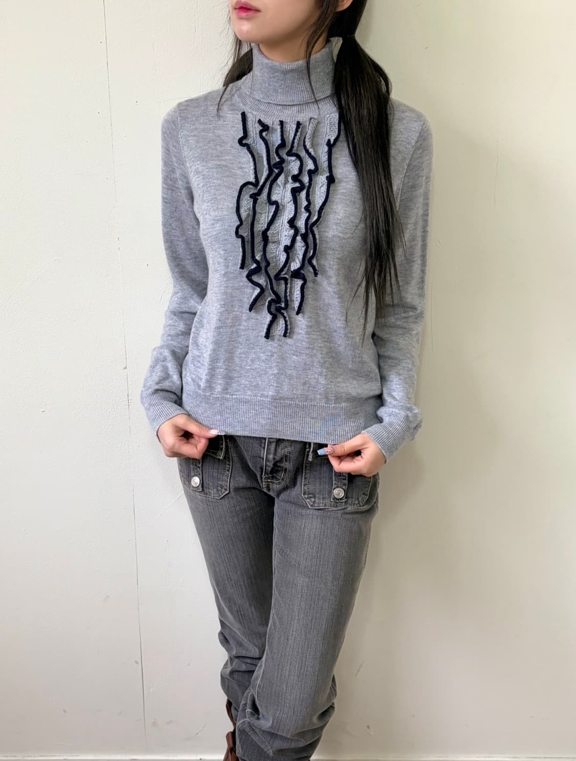 Massimo 프릴 터틀넥 상품이미지5