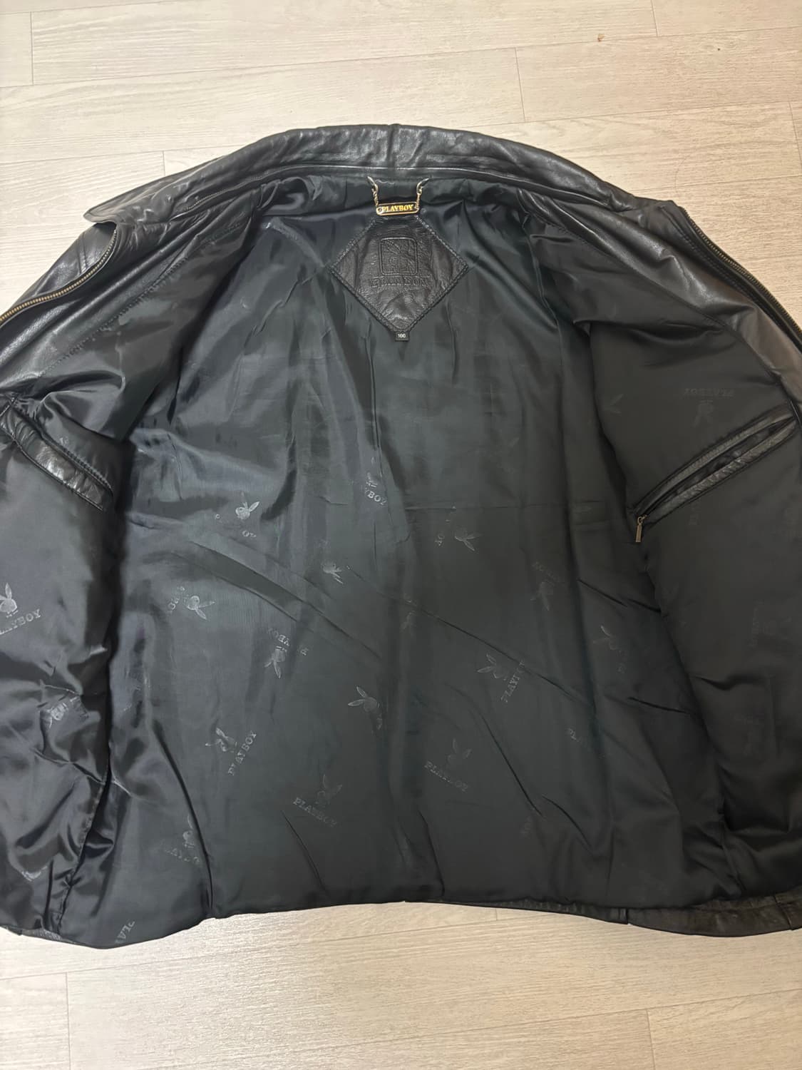 90‘s 플레이보이 레더 자켓 상품이미지2