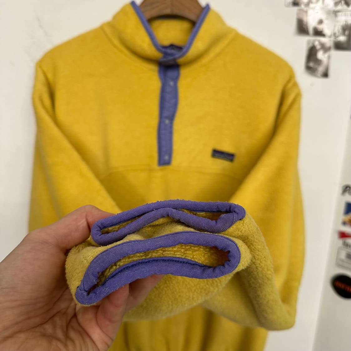 80‘s 파타고니아 신칠라 스냅티 ’옐로우/퍼플‘ 상품이미지3