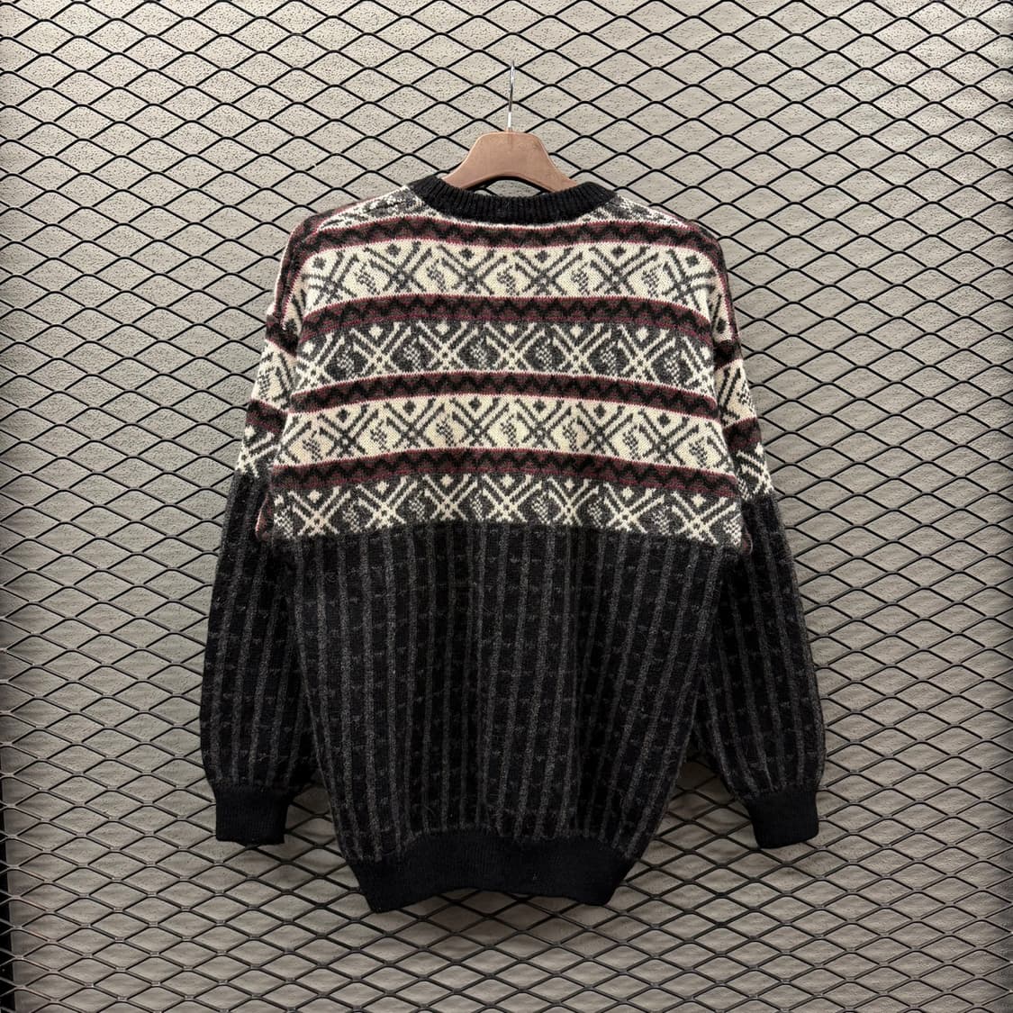 USA VINTAGE 페어아일 울니트 패턴 자수 디테일 멀티컬러 상품이미지3