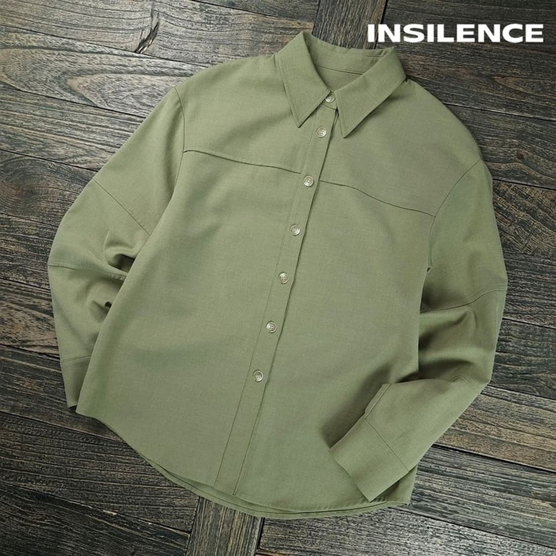 [인사일런스] 울 블랜디드 오버핏 미니멀 셔츠 블라우스 M19326 상품이미지1