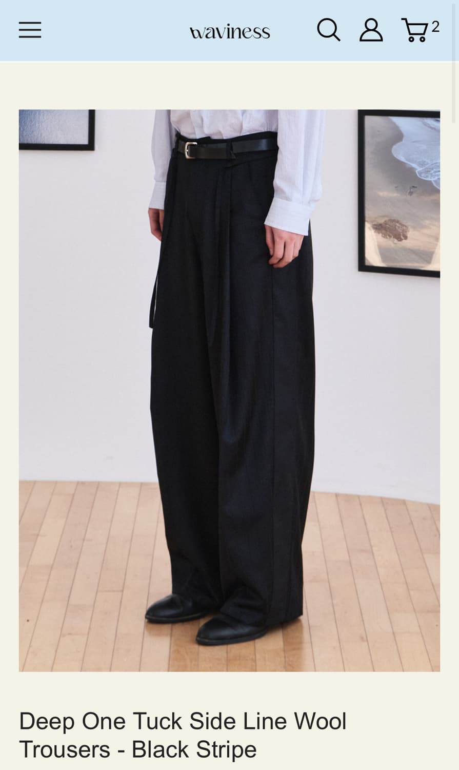 웨이비니스 Deep One Tuck Side Line Wool Trous 상품이미지1