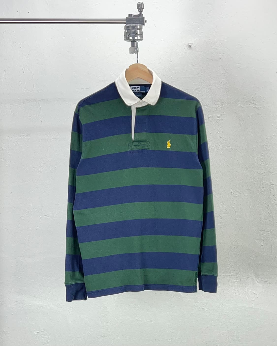 폴로 랄프로렌 스트라이프 코튼 럭비 카라 셔츠 상품이미지1