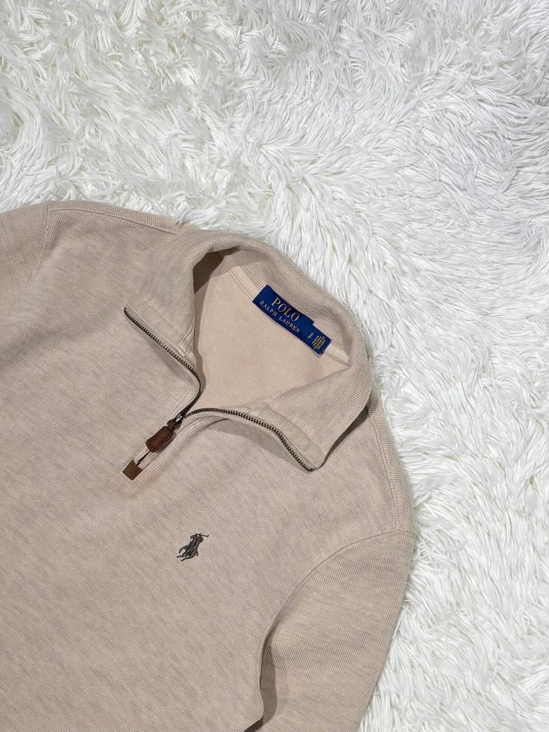 폴로랄프로렌 브라운포니 베이지 반집업 니트 상품이미지5