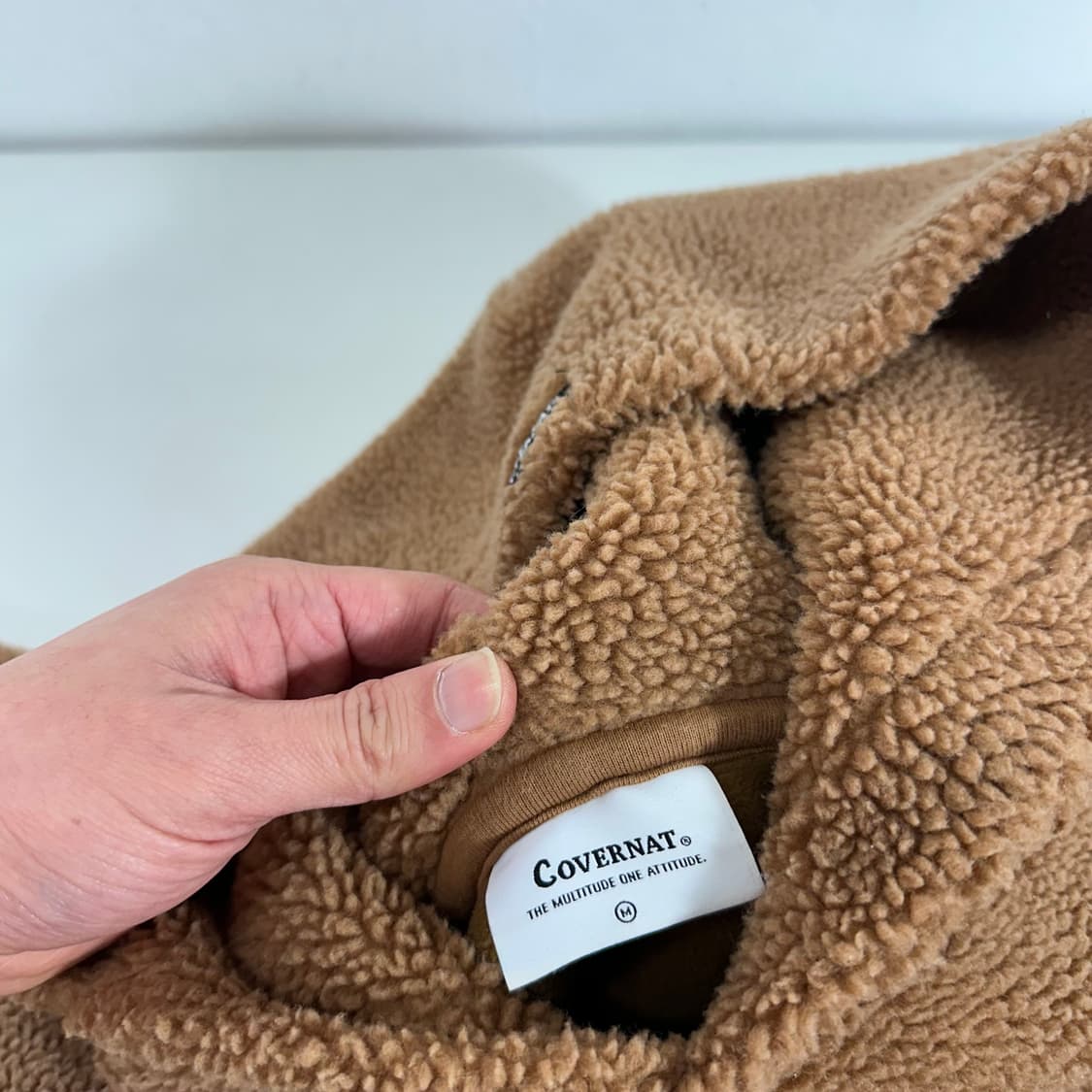 M 커버낫 브라운 뽀글이 후리스 후드티 상품이미지4