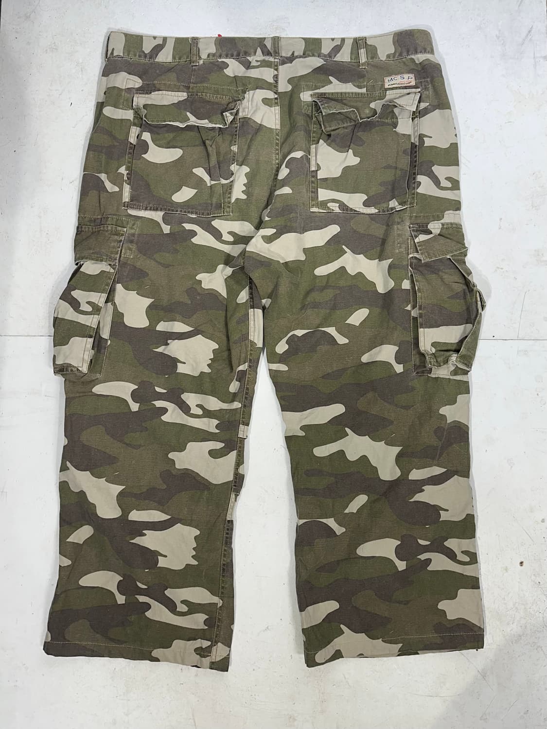 빈티지 베이지 카모 밀리터리 와이드 카고 팬츠 110 상품이미지5