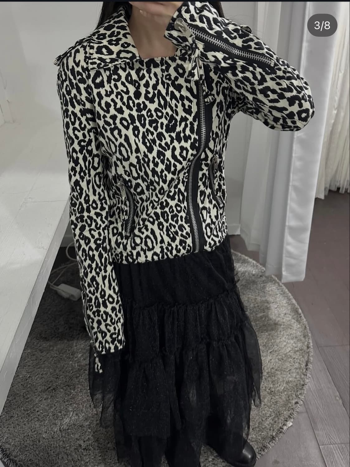 colin leopard biker jacket 상품이미지5