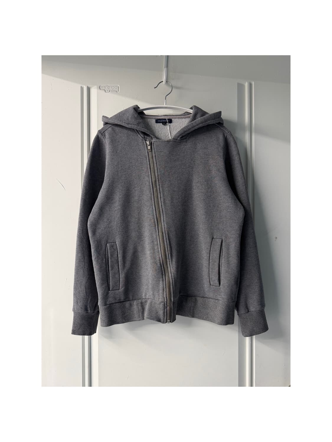 일본빈티지 그레이 사선 후드집업 상품이미지1
