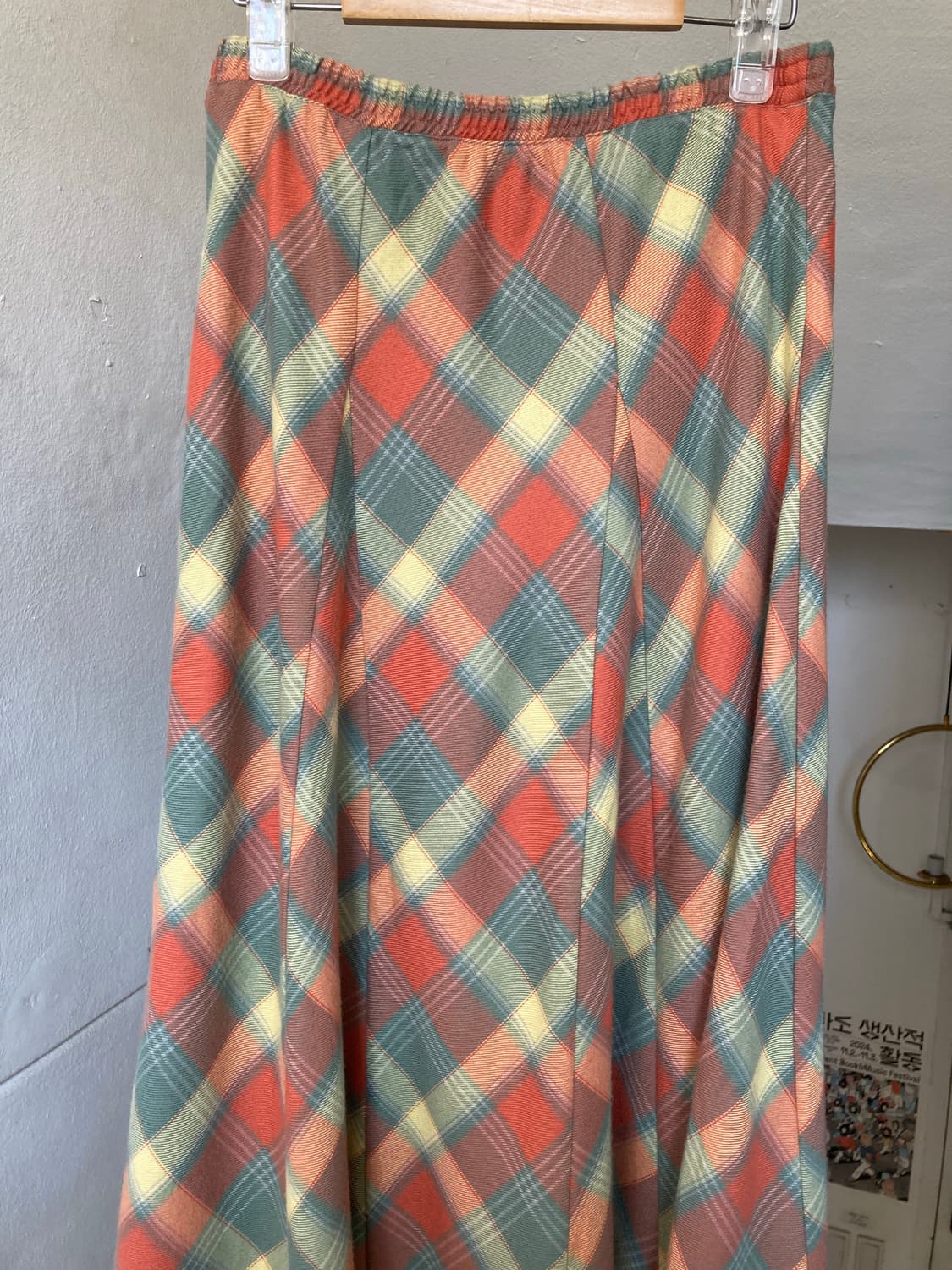 솜사탕 빈티지 체크 롱 스커트 상품이미지6