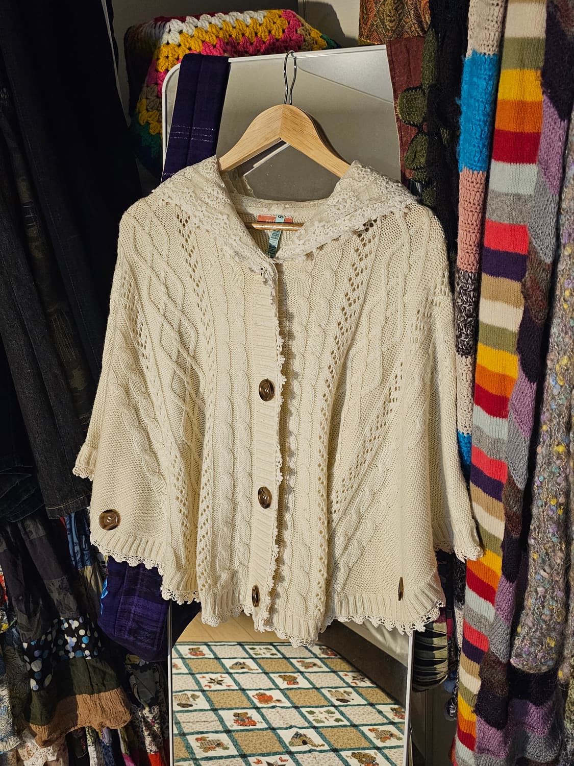 크로쉐 레이스 모리걸 후드 케이프 상품이미지1