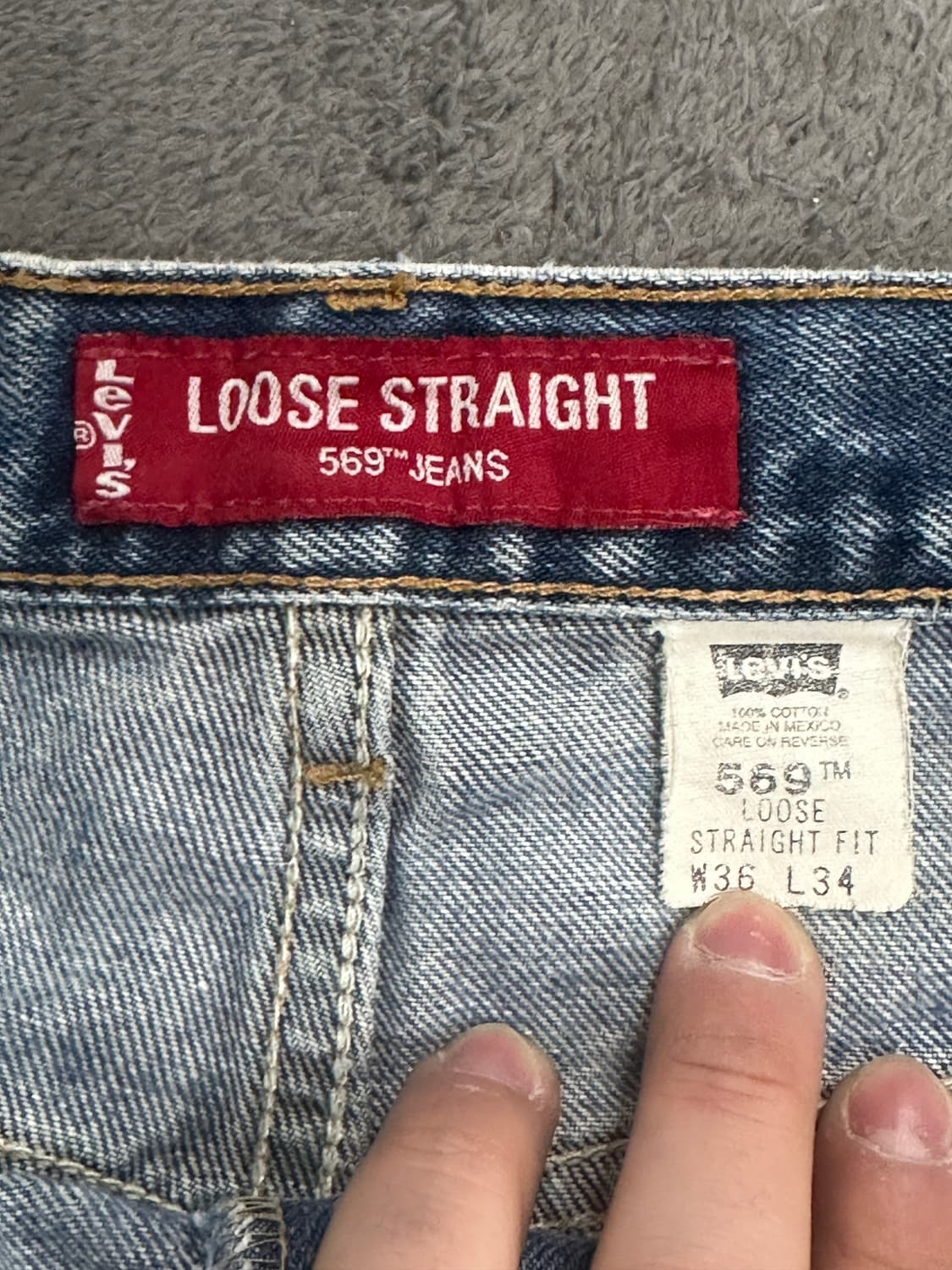 2001' 리바이스 569 데님 팬츠 36x34 상품이미지6