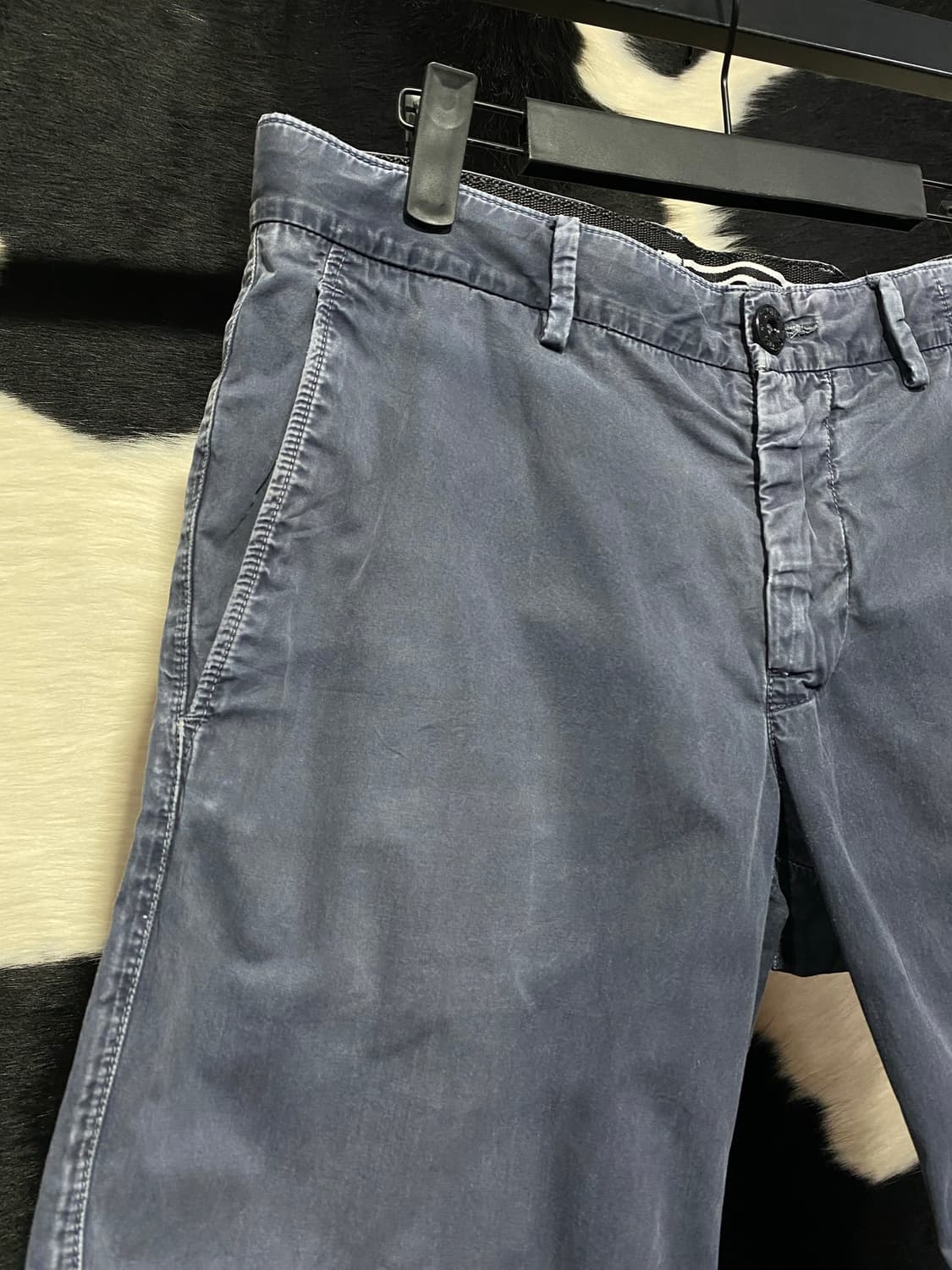 Stone Island 워싱 네이비 코튼 반바지 상품이미지3