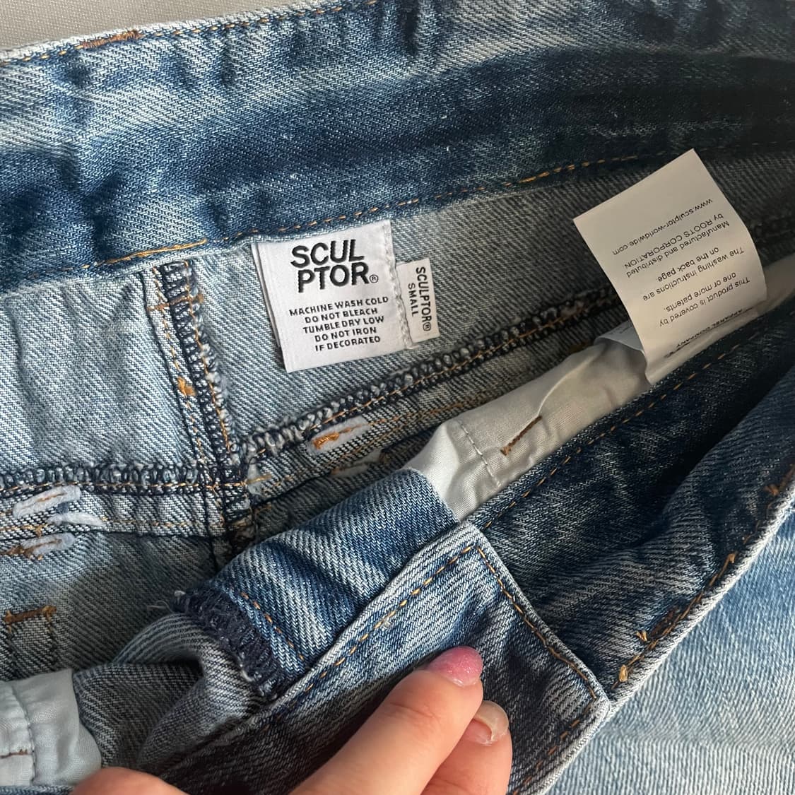 [새상품] 스컬프터 로우라이즈 데님 스커트 청치마 상품이미지3