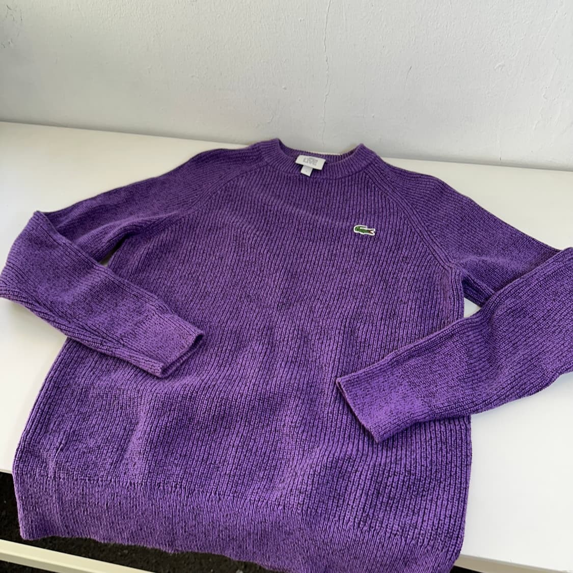 95 라코스테 퍼플블랙 기본로고 라운드 나염면니트 상품이미지3