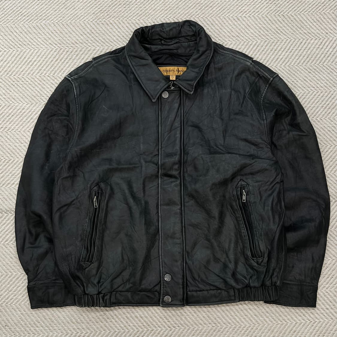 투데이즈맨 리얼 레더 봄버자켓 r2877 상품이미지1