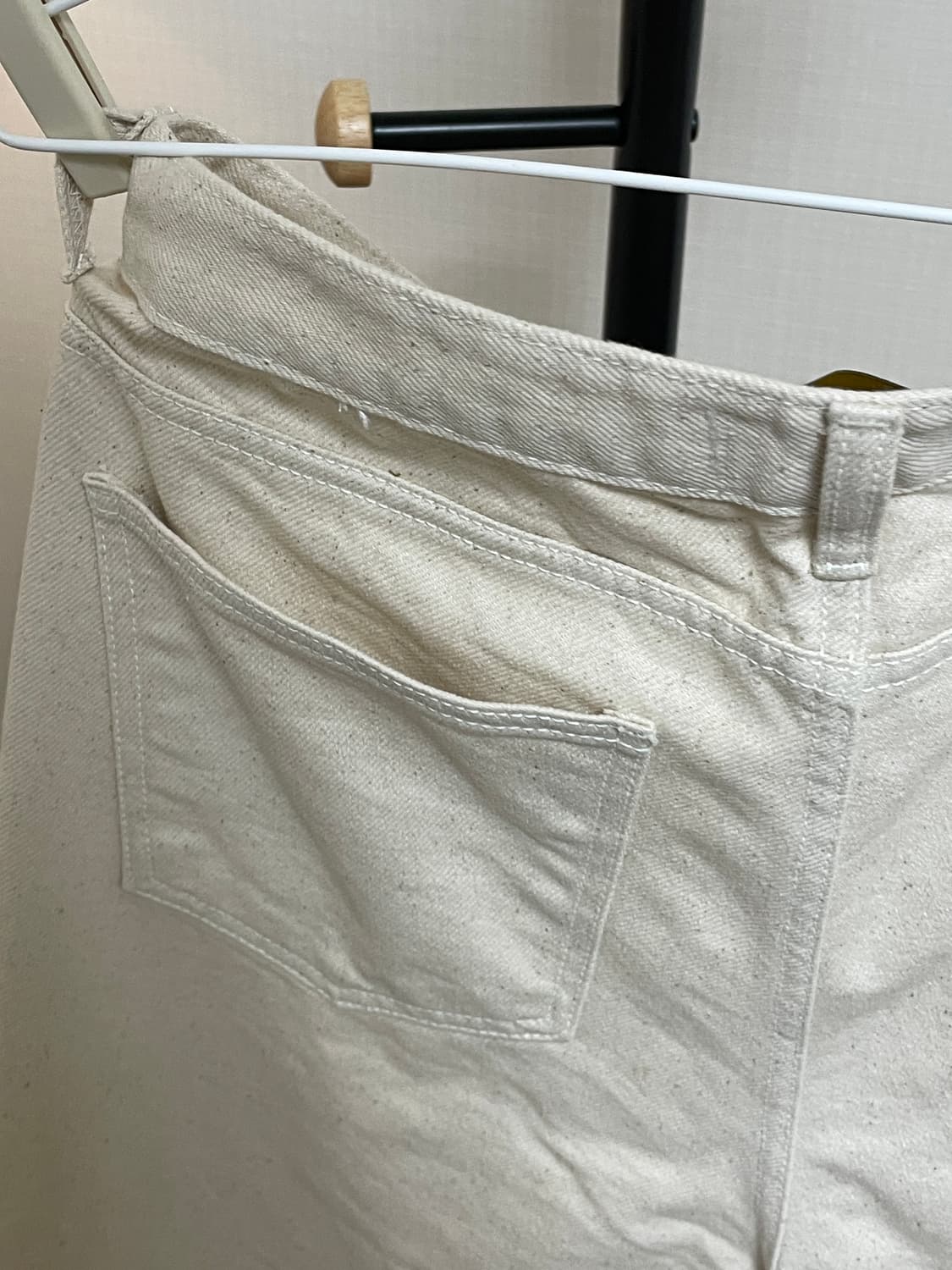 아날로그무드 세미 와이드 데님 팬츠 (크림) 상품이미지7