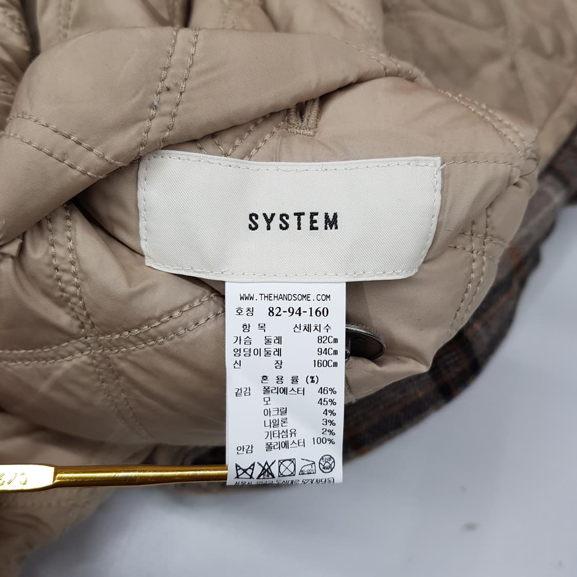한섬 시스템 리버시블 패딩코트 82-94-160사이즈 상품이미지9