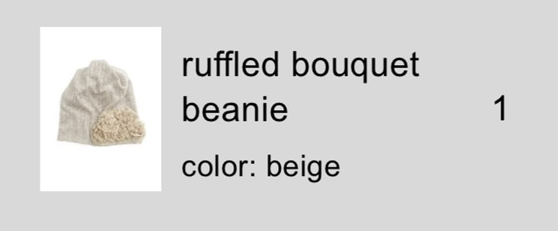 샵페어리 플라워 비니 ruffled bouquet beanie 베이지 상품이미지3