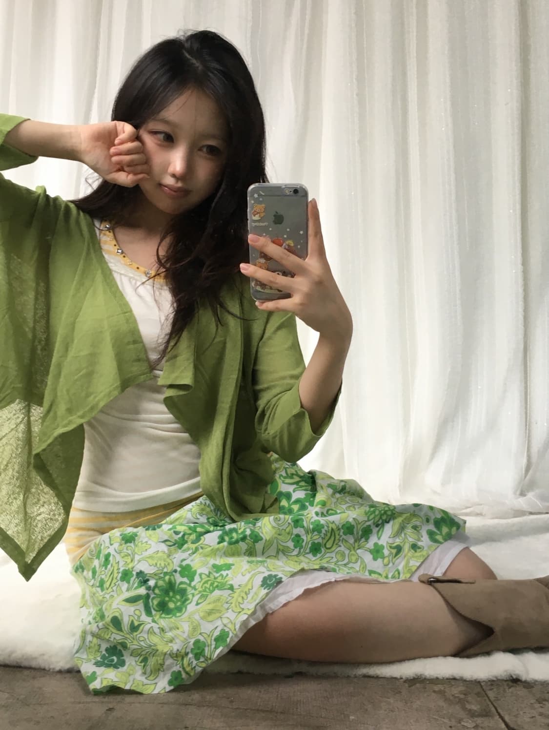 빈티지 숲속 소녀 그린 플라워 코디세트 상품이미지2