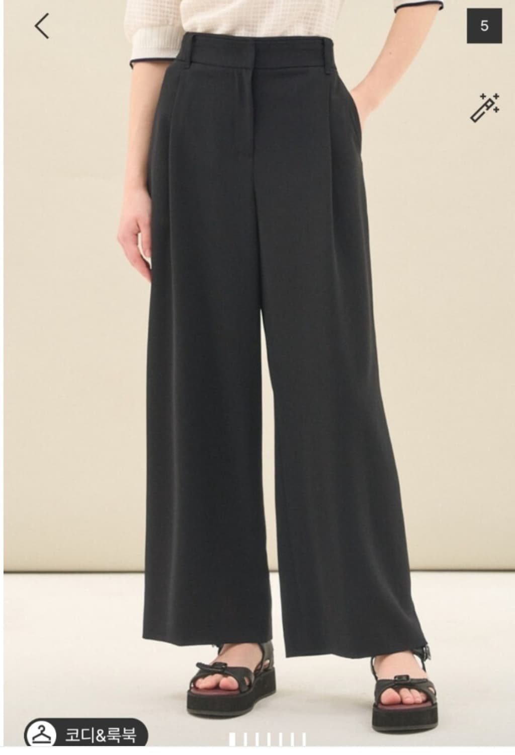 한섬 SJSJ 2023 원턱 와이드팬츠 64-94사이즈 상품이미지1