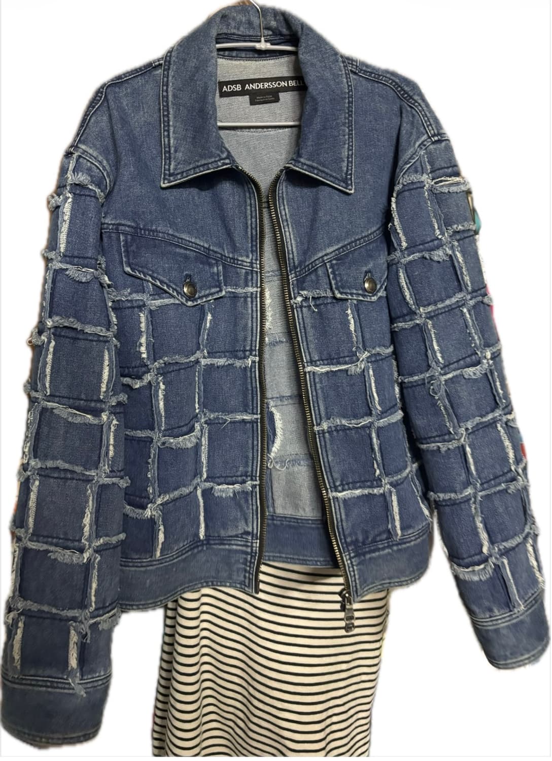 ADSB 앤더슨벨 블루 뉴 패치워크 데님자켓 L 상품이미지1