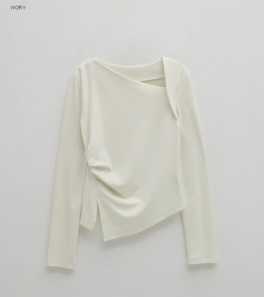 [새상품] 아틀리에 나인 ASH 오블리크 라인 티셔츠 (아이보리) 상품이미지1