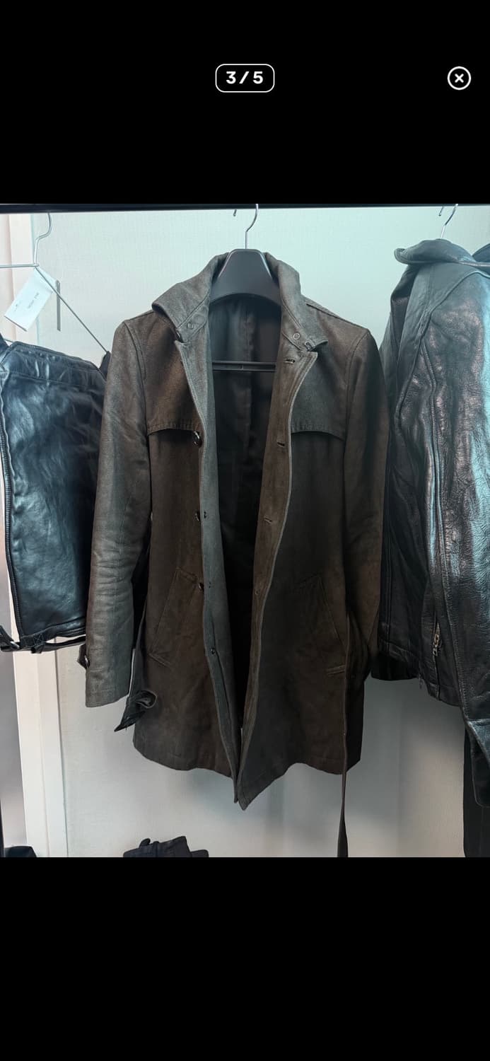 토네이도 마트 레더 벨티드 코트 자켓 L 상품이미지2