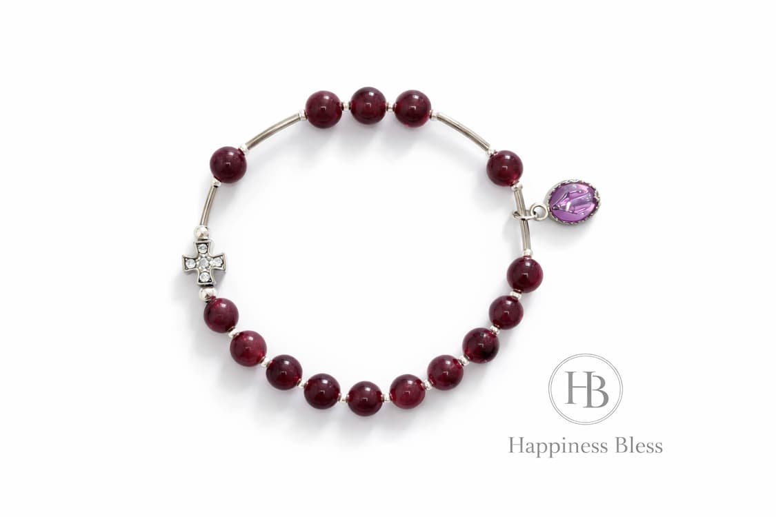 가넷 묵주팔찌 / 여성용 핸드메이드 상품이미지1