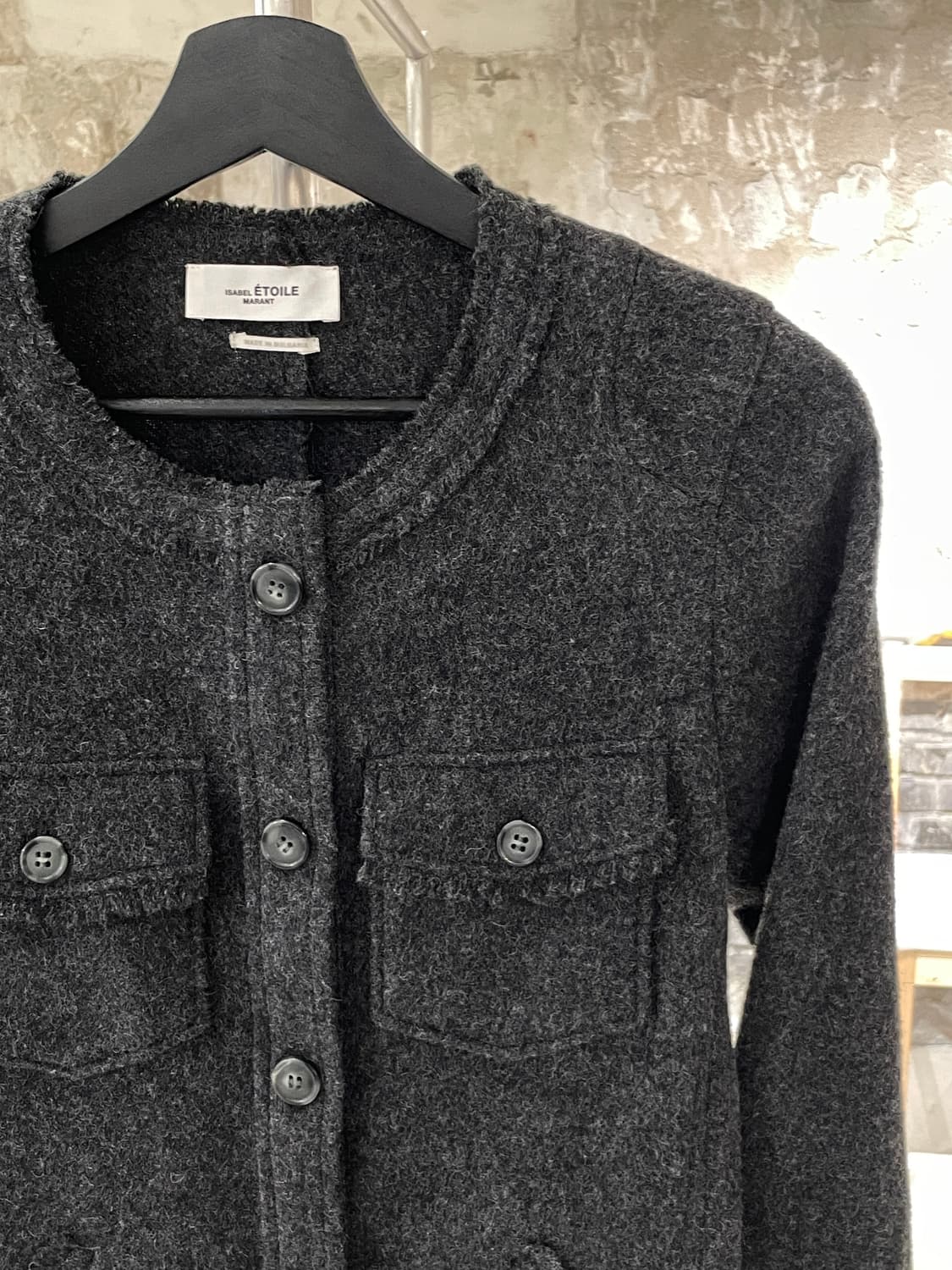 이자벨 마랑 에뚜왈 차콜 체스트 포켓 울 셔츠 상품이미지3