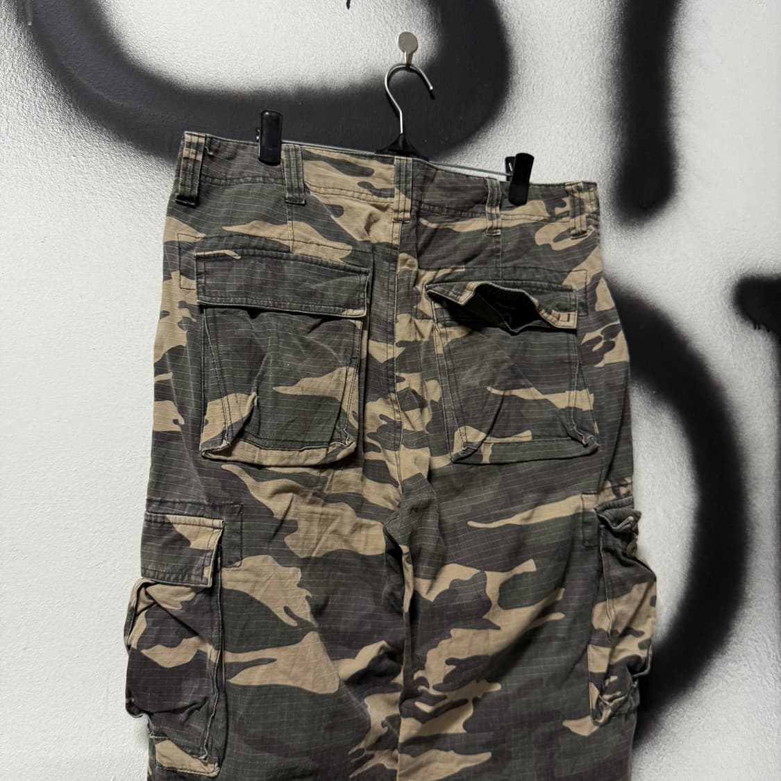 VTG 빈티지 빅사이즈 카모 플라주 멀티 포켓 립스탑 와이드 카고 팬츠 상품이미지5
