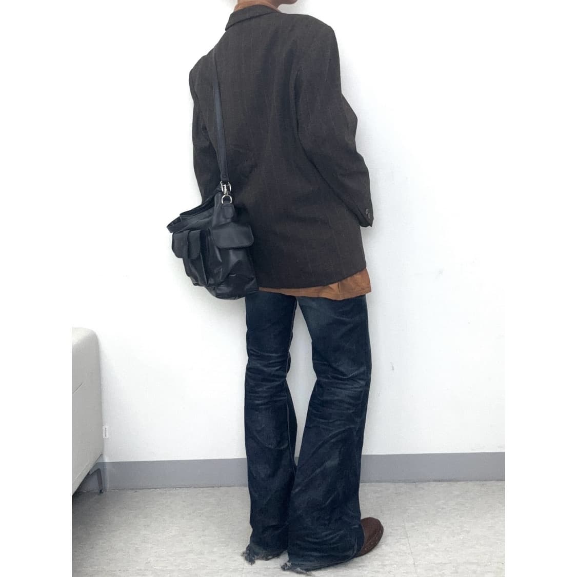 빈티지 브라운 울95% 오버핏 블레이저 자켓 상품이미지4