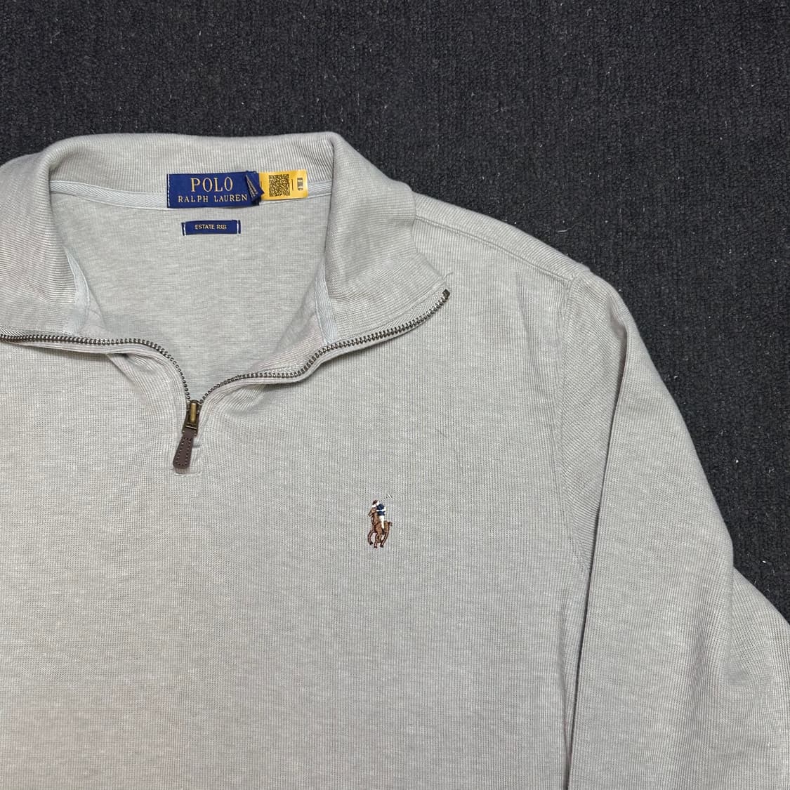 폴로 신형 큐알탭 피마코튼 니트 반집업 맨투맨 M  상품이미지6