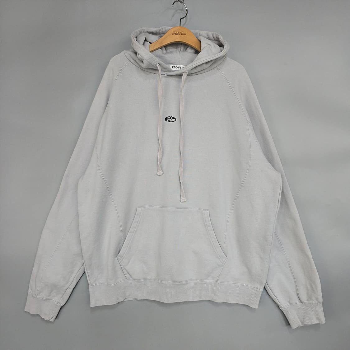 이고패치 EGO FETCH 로고 자수 후드 스웻셔츠 그레이 XL 상품이미지1